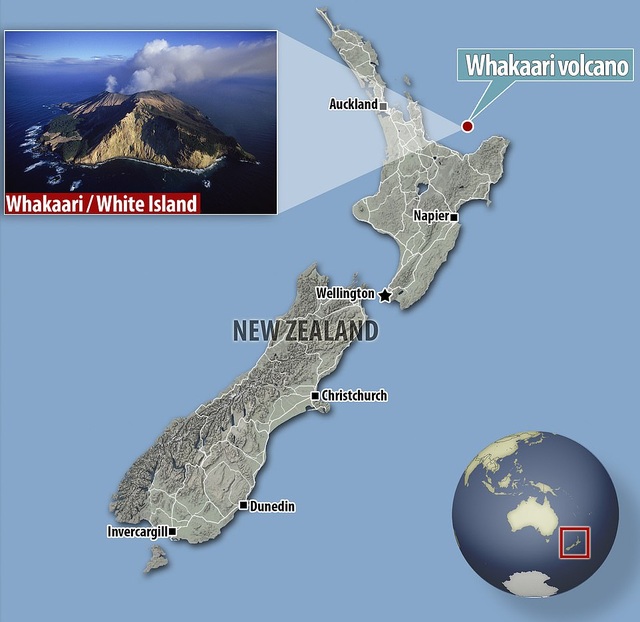 Núi lửa bất ngờ phun trào ở New Zealand, 5 người chết, hơn 20 người nghi mất tích