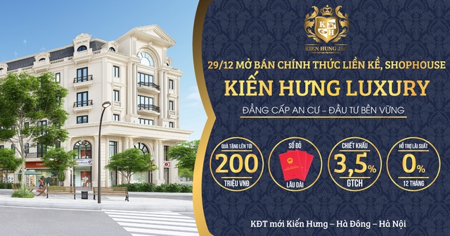 Mở bán chính thức liền kề, shophouse Kiến Hưng Luxury - 1 Mở bán chính thức liền kề, shophouse Kiến Hưng Luxury - 1