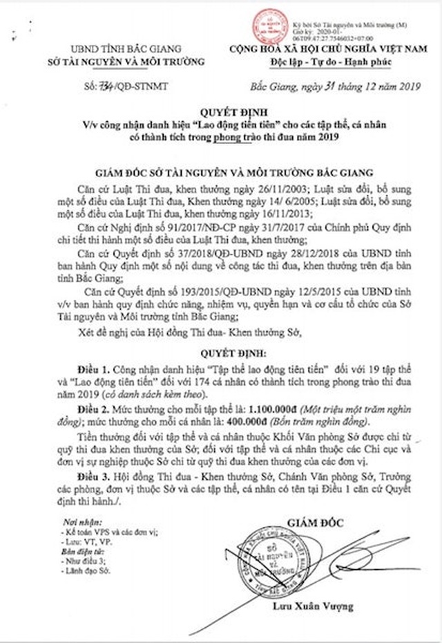 Bình bầu trong các vụ “bê bối” tại Sở Tài nguyên Bắc Giang: Chuyện thật như đùa! - 5 Bình bầu trong các vụ “bê bối” tại Sở Tài nguyên Bắc Giang: Chuyện thật như đùa! - 5