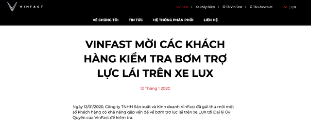 VinFast kiểm tra bơm trợ lực lái cho xe Lux - 2 VinFast kiểm tra bơm trợ lực lái cho xe Lux - 2