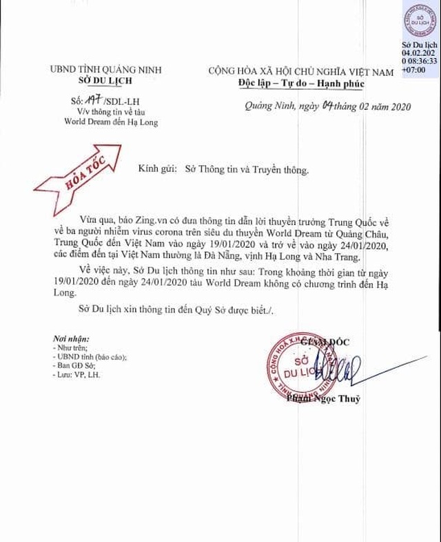 “Bác” thông tin siêu du thuyền World Dream ghé vịnh Hạ Long - 1 “Bác” thông tin siêu du thuyền World Dream ghé vịnh Hạ Long - 1