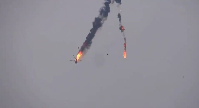 Video nghi trực thăng quân sự Syria bị bắn rơi ở “chảo lửa” Idlib