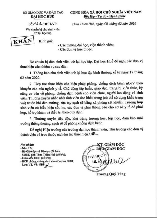 Thừa Thiên Huế: HS nghỉ tiếp đến hết tháng 2, SV nghỉ đến hết 23/2 - 4 Thừa Thiên Huế: HS nghỉ tiếp đến hết tháng 2, SV nghỉ đến hết 23/2 - 4