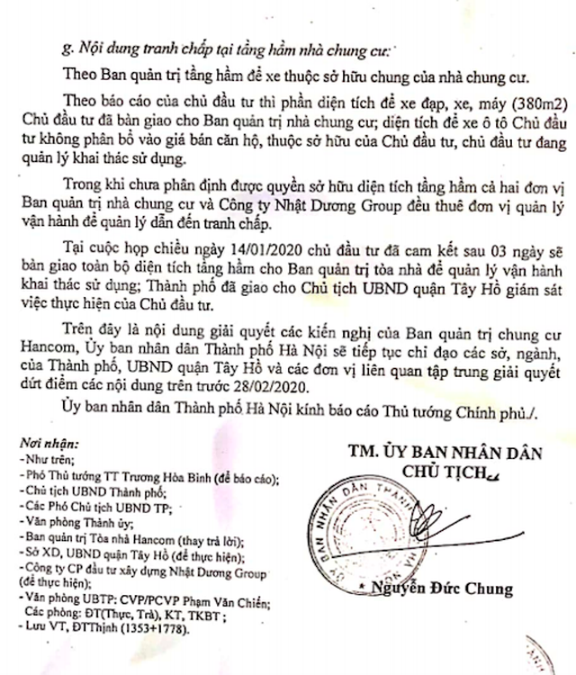 Hà Nội báo cáo Thủ tướng hàng loạt sai phạm nóng bỏng tại chung cư Hancom - 6 Hà Nội báo cáo Thủ tướng hàng loạt sai phạm nóng bỏng tại chung cư Hancom - 6