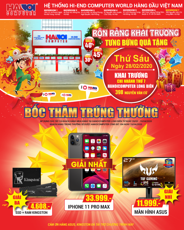 Hanoicomputer tưng bừng khai trương showroom thứ 7 tại Long Biên - Hà Nội - 1