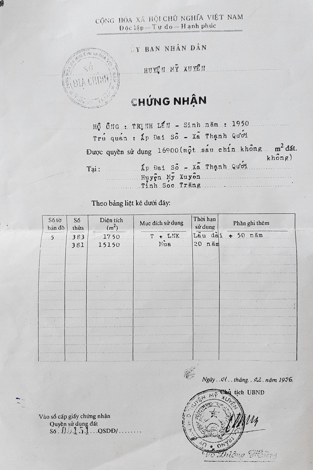 Tình tiết bất ngờ vụ đất được cấp sổ đỏ, tòa Sóc Trăng vẫn phán thua kiện - 1 Tình tiết bất ngờ vụ đất được cấp sổ đỏ, tòa Sóc Trăng vẫn phán thua kiện - 1