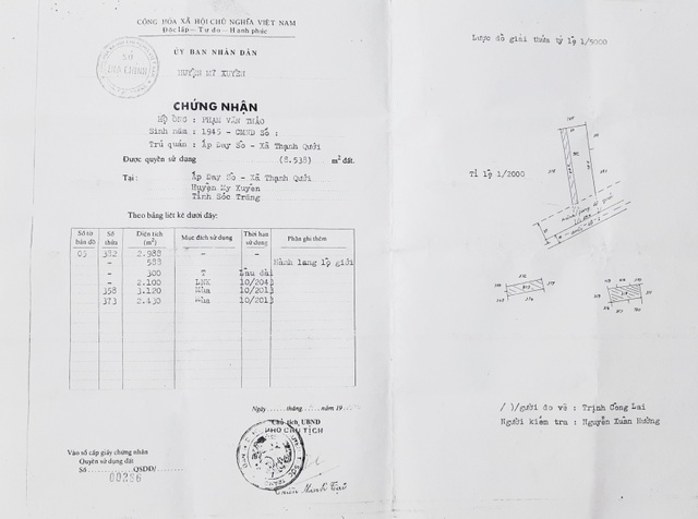 Tình tiết bất ngờ vụ đất được cấp sổ đỏ, tòa Sóc Trăng vẫn phán thua kiện - 4 Tình tiết bất ngờ vụ đất được cấp sổ đỏ, tòa Sóc Trăng vẫn phán thua kiện - 4