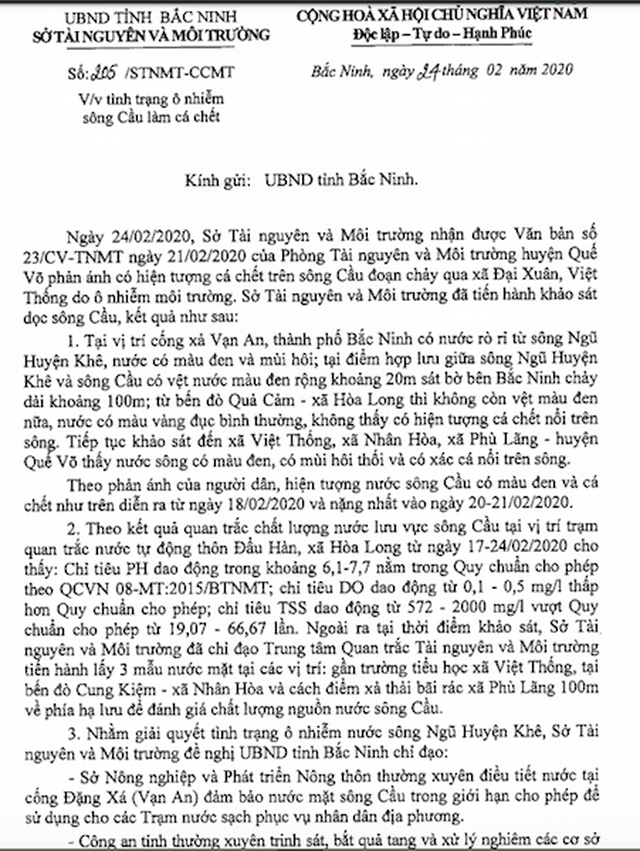 Sông Cầu đang “giãy chết”, Chủ tịch tỉnh Bắc Ninh yêu cầu công an vào cuộc! - 1 Sông Cầu đang “giãy chết”, Chủ tịch tỉnh Bắc Ninh yêu cầu công an vào cuộc! - 1