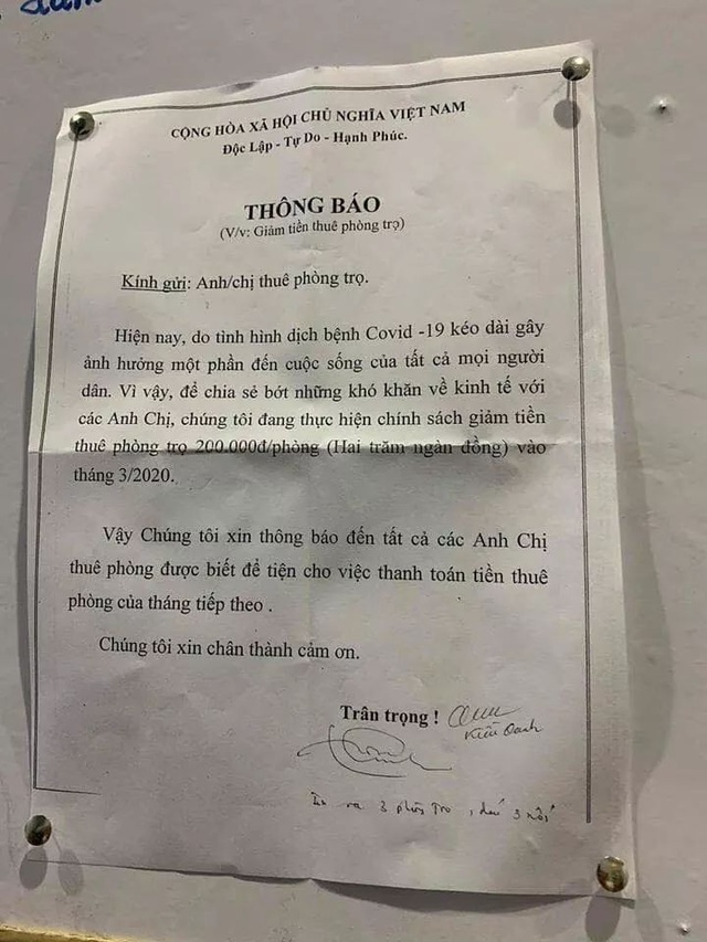 Chủ trọ đồng loạt giảm tiền cho sinh viên nghỉ dịch - 1 Chủ trọ đồng loạt giảm tiền cho sinh viên nghỉ dịch - 1