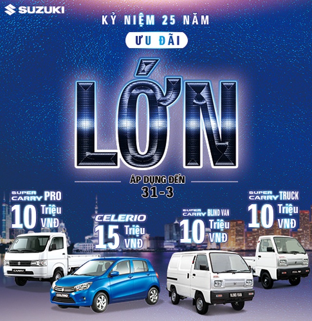 Kỷ niệm 25 năm thành lập, Suzuki ưu đãi lớn cho khách mua ô tô trong tháng 3 - 1