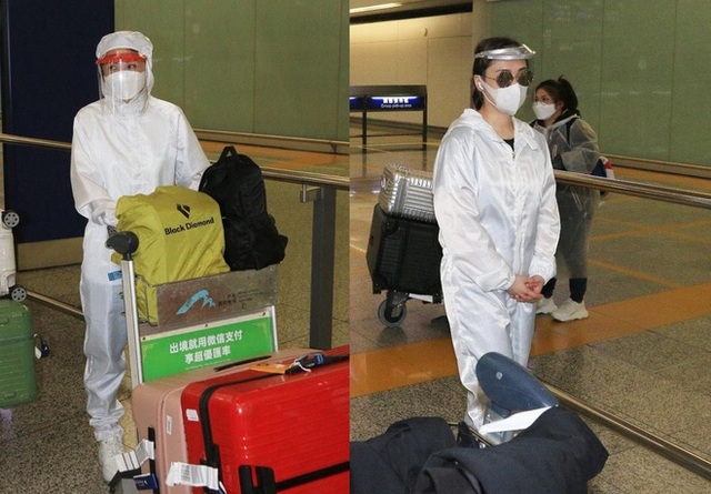 Thái Trác Nghiên, Chung Hân Đồng che kín người ở sân bay - 2 Thái Trác Nghiên, Chung Hân Đồng che kín người ở sân bay - 2