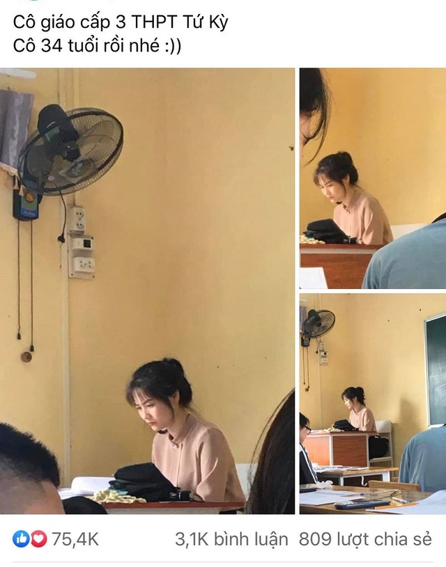 Cô giáo Hải Dương gây “bão” mạng với khoảnh khắc học sinh chụp lén - 1 Cô giáo Hải Dương gây “bão” mạng với khoảnh khắc học sinh chụp lén - 1