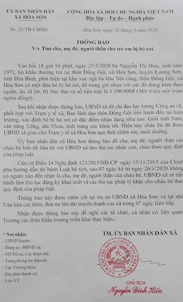 Bé trai sơ sinh bị bỏ rơi cùng 1,1 triệu đồng - 2 Bé trai sơ sinh bị bỏ rơi cùng 1,1 triệu đồng - 2