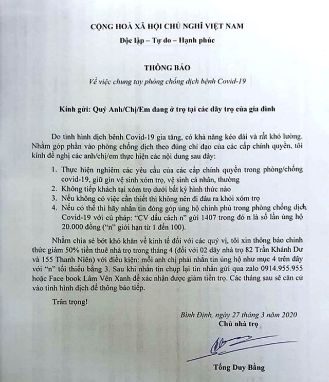 Chủ trọ “bá đạo” nhưng dễ thương: Giảm tiền trọ kèm… điều kiện - 2 Chủ trọ “bá đạo” nhưng dễ thương: Giảm tiền trọ kèm… điều kiện - 2