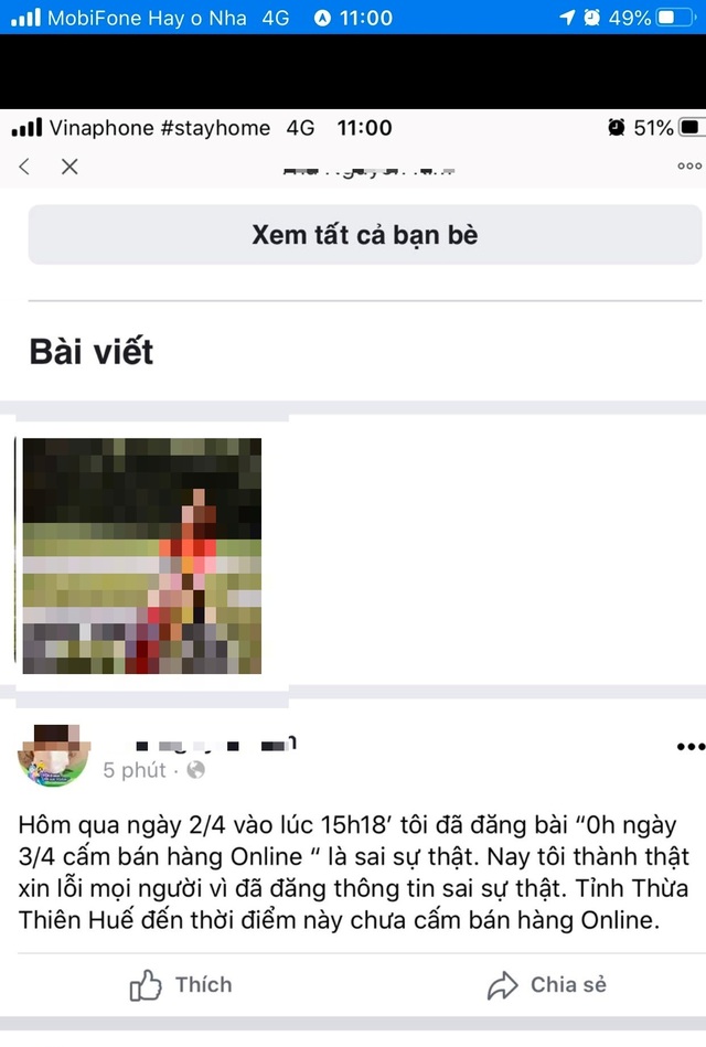 Bị xử phạt vì tung tin “cấm bán hàng online từ 3/4” - 3
