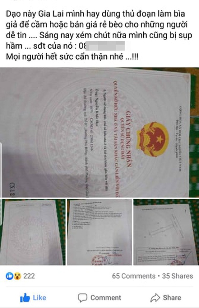 Gia Lai: Xuất hiện tình trạng làm giả sổ đỏ để lừa đảo, cầm cố tài sản - 3 Gia Lai: Xuất hiện tình trạng làm giả sổ đỏ để lừa đảo, cầm cố tài sản - 3