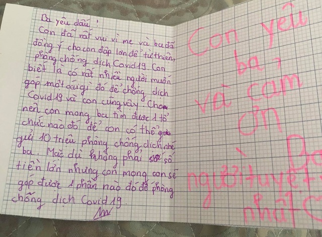 Bé 12 tuổi viết thư cảm động xin bố mẹ đập lợn ủng hộ tuyến đầu chống dịch - Ảnh minh hoạ 4