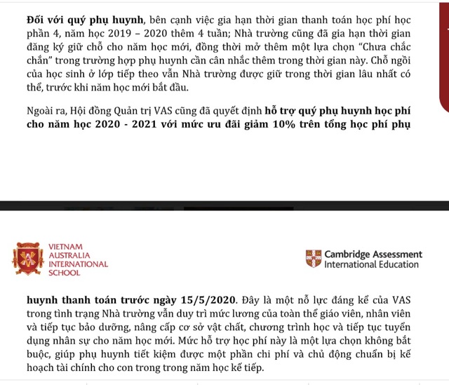 Phụ huynh “sốc” khi trường quốc tế giữ nguyên học phí trong đợt nghỉ dịch - 3 Phụ huynh “sốc” khi trường quốc tế giữ nguyên học phí trong đợt nghỉ dịch - 3