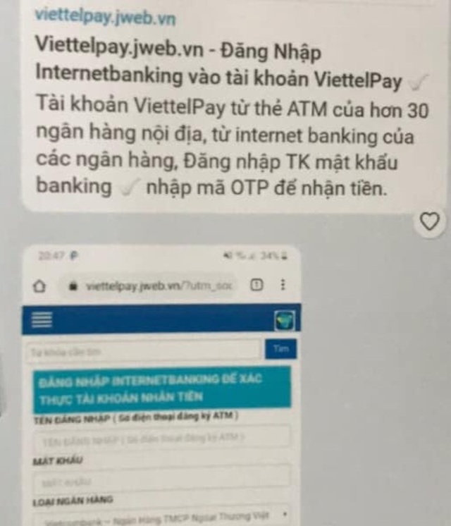 Công an Hà Nội cảnh báo giả mạo Viettelpay để lừa đảo chiếm đoạt tài sản - 1 Công an Hà Nội cảnh báo giả mạo Viettelpay để lừa đảo chiếm đoạt tài sản - 1