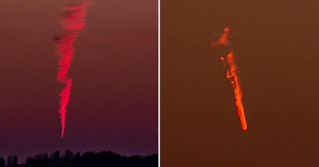 Vật thể lạ cháy trên nền trời Anh để lại đám khói suốt 20 phút