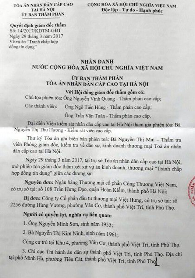 Vụ thi hành án chấn động TP Việt Trì: Chuyển đơn yêu cầu khởi tố! - 2 Vụ thi hành án chấn động TP Việt Trì: Chuyển đơn yêu cầu khởi tố! - 2
