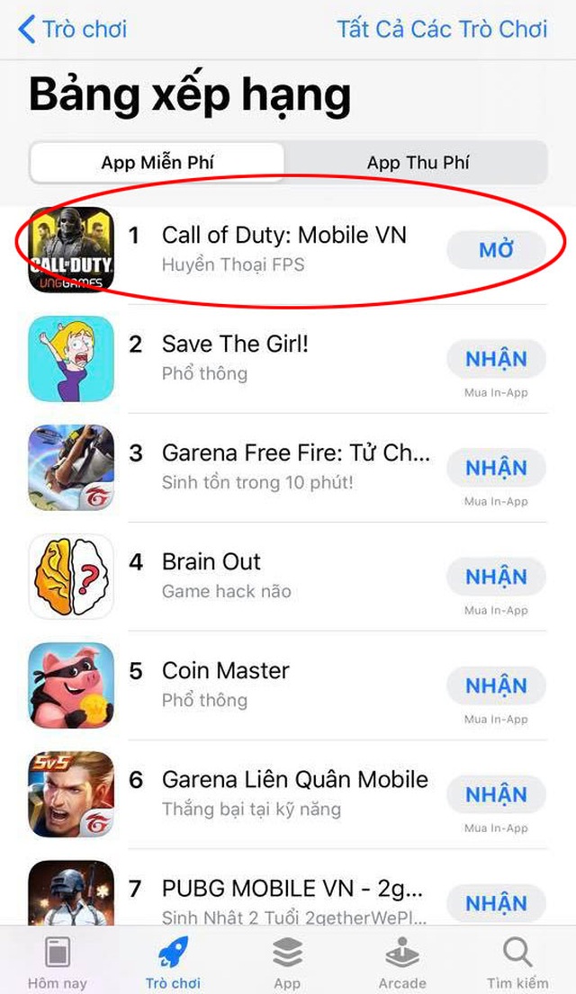 Call of Duty: Mobile VN đứng Top 1 Download trên App Store ngay ngày đầu ra mắt