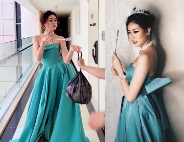Hoa hậu, siêu mẫu diện đầm dạ hội… đi đổ rác - 1 Hoa hậu, siêu mẫu diện đầm dạ hội… đi đổ rác - 1