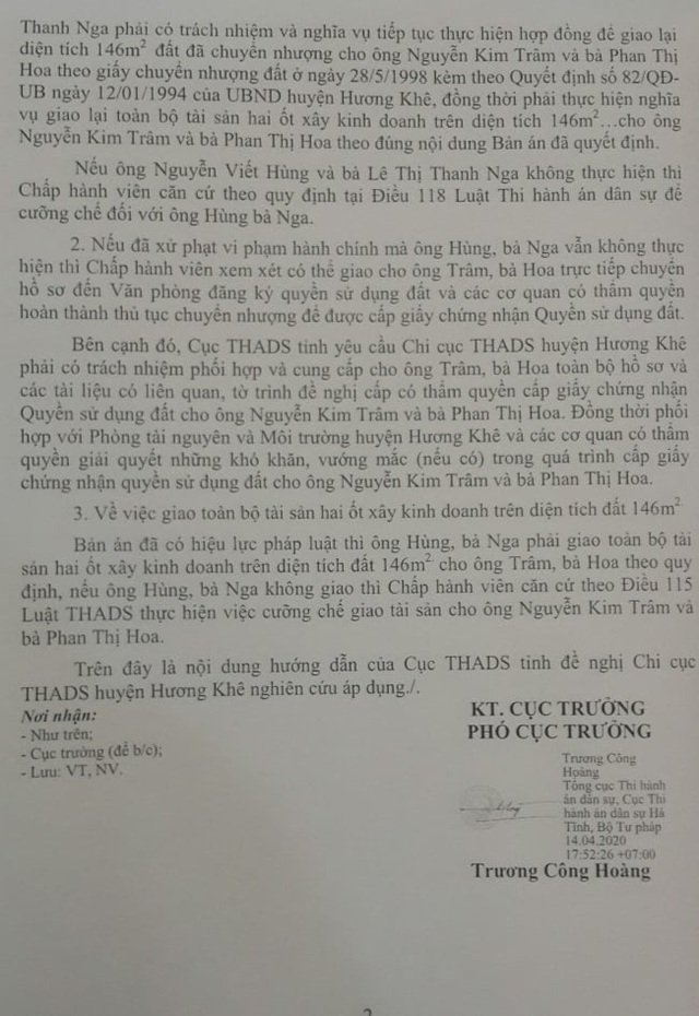 Chi cục trưởng Chi cục THADS hành dân”: UBND tỉnh Hà Tĩnh vào cuộc! - 3 Chi cục trưởng Chi cục THADS hành dân”: UBND tỉnh Hà Tĩnh vào cuộc! - 3