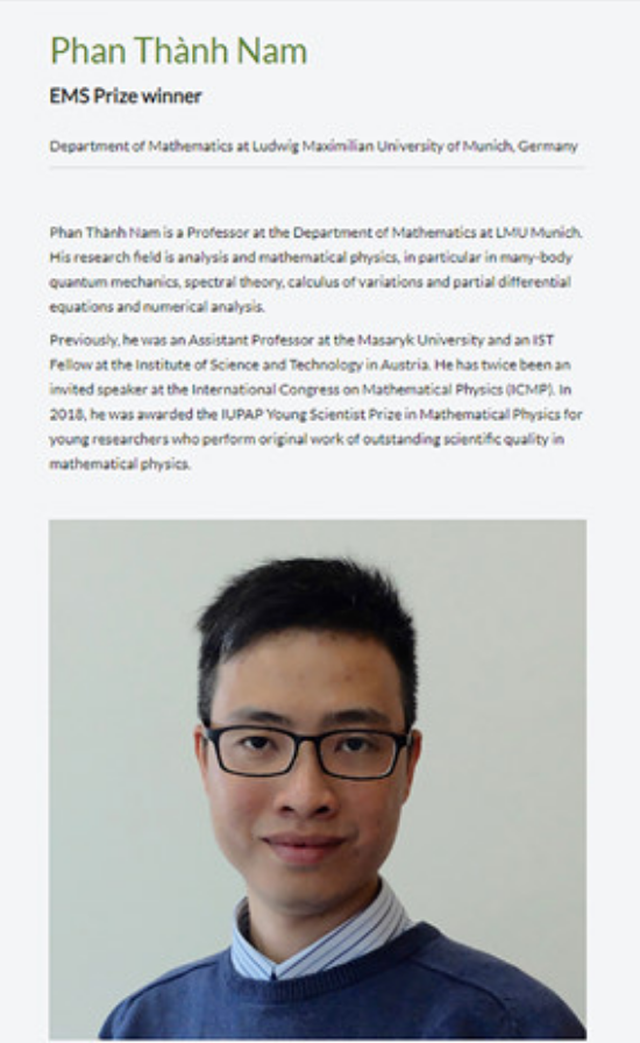 Young 35 year old Vietnamese mathematician receiving the European Mathematical Association Award - 1