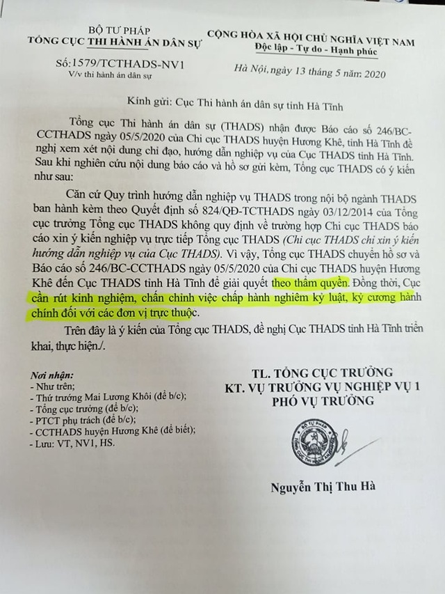 Phê bình Chi cục trưởng Thi hành án “hành dân” trước toàn ngành - 2 Phê bình Chi cục trưởng Thi hành án “hành dân” trước toàn ngành - 2