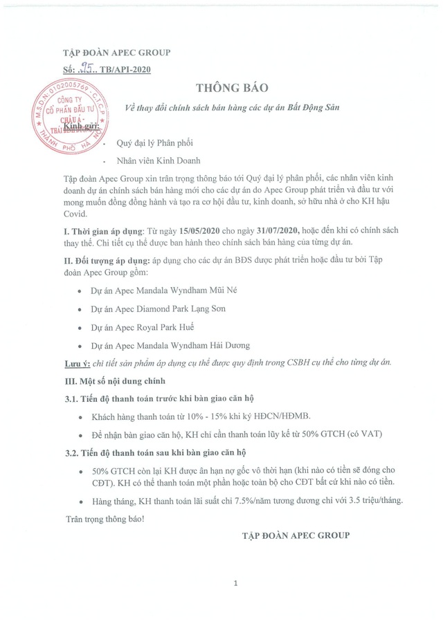 Apec Group “chơi lớn”: Ân hạn nợ gốc vô thời hạn - 1 Apec Group “chơi lớn”: Ân hạn nợ gốc vô thời hạn - 1