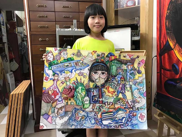 Cô bé Việt vẽ tranh về dịch Covid-19 được hãng tin quốc tế đưa tin - 2