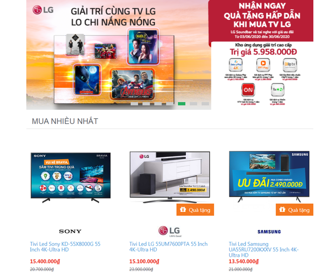 Thị trường TV đua nhau giảm giá trong tháng 6 - 2