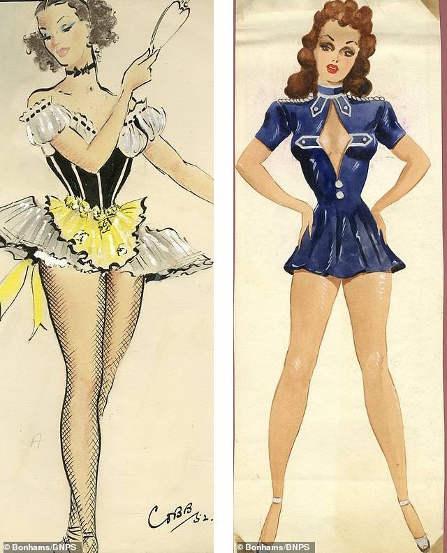 Đấu giá những bức phác họa phục trang gợi cảm của vũ nữ thập niên 1960