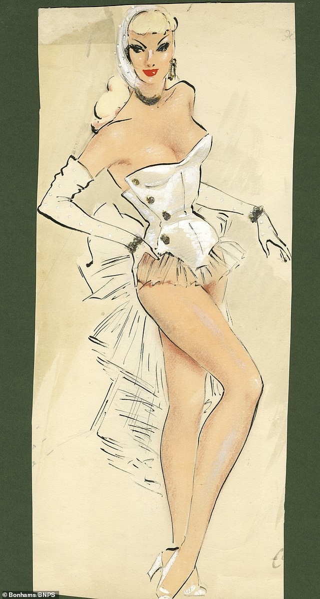 Đấu giá những bức phác họa phục trang gợi cảm của vũ nữ thập niên 1960 - Ảnh minh hoạ 3