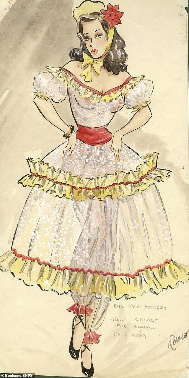 Đấu giá những bức phác họa phục trang gợi cảm của vũ nữ thập niên 1960 - Ảnh minh hoạ 5