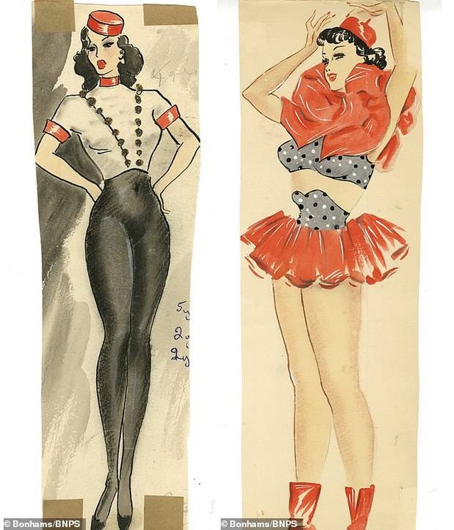 Đấu giá những bức phác họa phục trang gợi cảm của vũ nữ thập niên 1960 - Ảnh minh hoạ 6