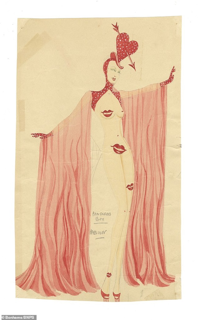 Đấu giá những bức phác họa phục trang gợi cảm của vũ nữ thập niên 1960 - Ảnh minh hoạ 7