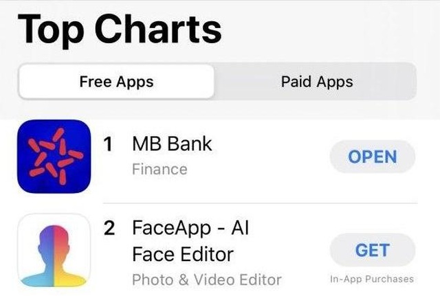 Xuất hiện ứng dụng ngân hàng Việt Nam leo lên vị trí Top 1 trên App Store - 1 Xuất hiện ứng dụng ngân hàng Việt Nam leo lên vị trí Top 1 trên App Store - 1