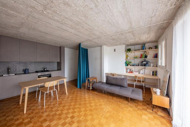 Bất ngờ: Căn hộ 42 m2 rộng gấp đôi chỉ nhờ... những tấm rèm - 2 Bất ngờ: Căn hộ 42 m2 rộng gấp đôi chỉ nhờ... những tấm rèm - 2