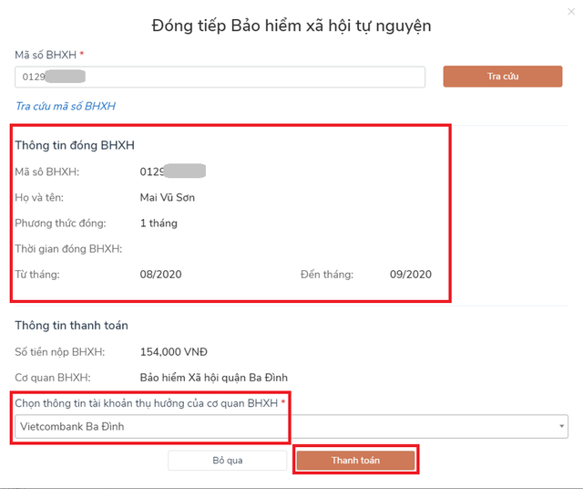 Gia hạn thẻ BHYT hộ gia đình và đóng BHXH tự nguyện trên Cổng DVC Quốc gia - 10 Gia hạn thẻ BHYT hộ gia đình và đóng BHXH tự nguyện trên Cổng DVC Quốc gia - 10