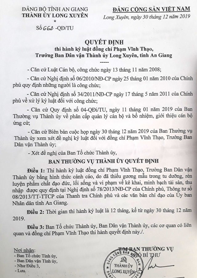 Đang bị kỷ luật cảnh cáo vẫn được chỉ định giữ chức Bí thư Đảng ủy phường? - 1 Đang bị kỷ luật cảnh cáo vẫn được chỉ định giữ chức Bí thư Đảng ủy phường? - 1