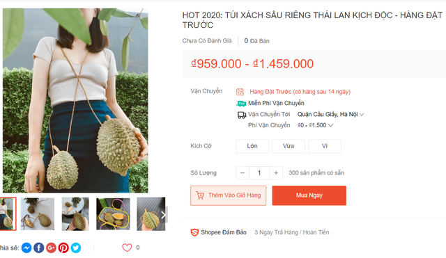 Dân mạng phát sốt với túi xách hình sầu riêng giá 1 triệu đồng - 1 Dân mạng phát sốt với túi xách hình sầu riêng giá 1 triệu đồng - 1