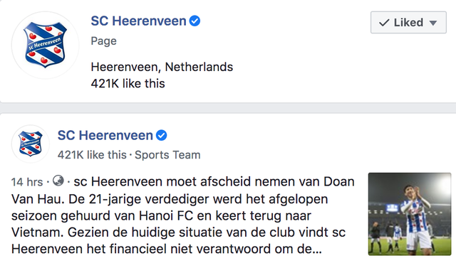 Fanpage Heerenveen mất hơn 30.000 lượt thích chỉ sau một đêm - 2 Fanpage Heerenveen mất hơn 30.000 lượt thích chỉ sau một đêm - 2