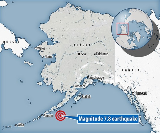 Động đất 7,8 độ Richter ở Alaska, Mỹ cảnh báo sóng thần - 1 Động đất 7,8 độ Richter ở Alaska, Mỹ cảnh báo sóng thần - 1