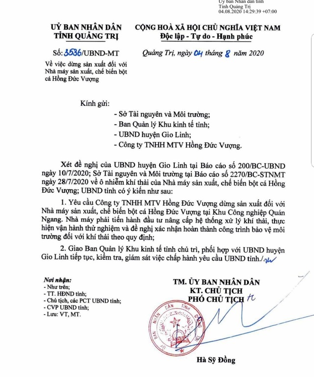 Nhà máy chế biến bột cá gây ô nhiễm khí thải bị yêu cầu dừng sản xuất - 1 Nhà máy chế biến bột cá gây ô nhiễm khí thải bị yêu cầu dừng sản xuất - 1