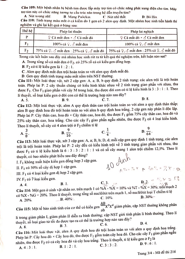 Gợi ý giải đề thi môn Sinh học tốt nghiệp THPT 2020 - 10 Gợi ý giải đề thi môn Sinh học tốt nghiệp THPT 2020 - 10