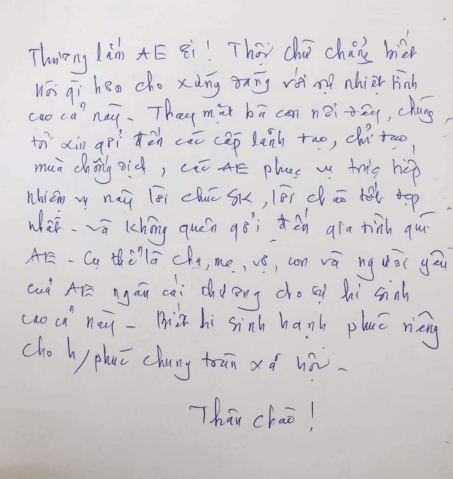 Lá thư cảm ơn xúc động của những người hoàn thành cách ly tập trung - 2 Lá thư cảm ơn xúc động của những người hoàn thành cách ly tập trung - 2