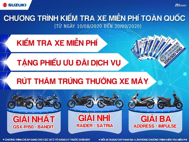 Việt Nam Suzuki thông báo chương trình kiểm tra miễn phí xe ô tô Suzuki - 1 Việt Nam Suzuki thông báo chương trình kiểm tra miễn phí xe ô tô Suzuki - 1