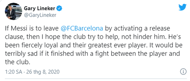 Thế giới bóng đá nói gì về việc Messi muốn rời Barcelona? - 3 Thế giới bóng đá nói gì về việc Messi muốn rời Barcelona? - 3